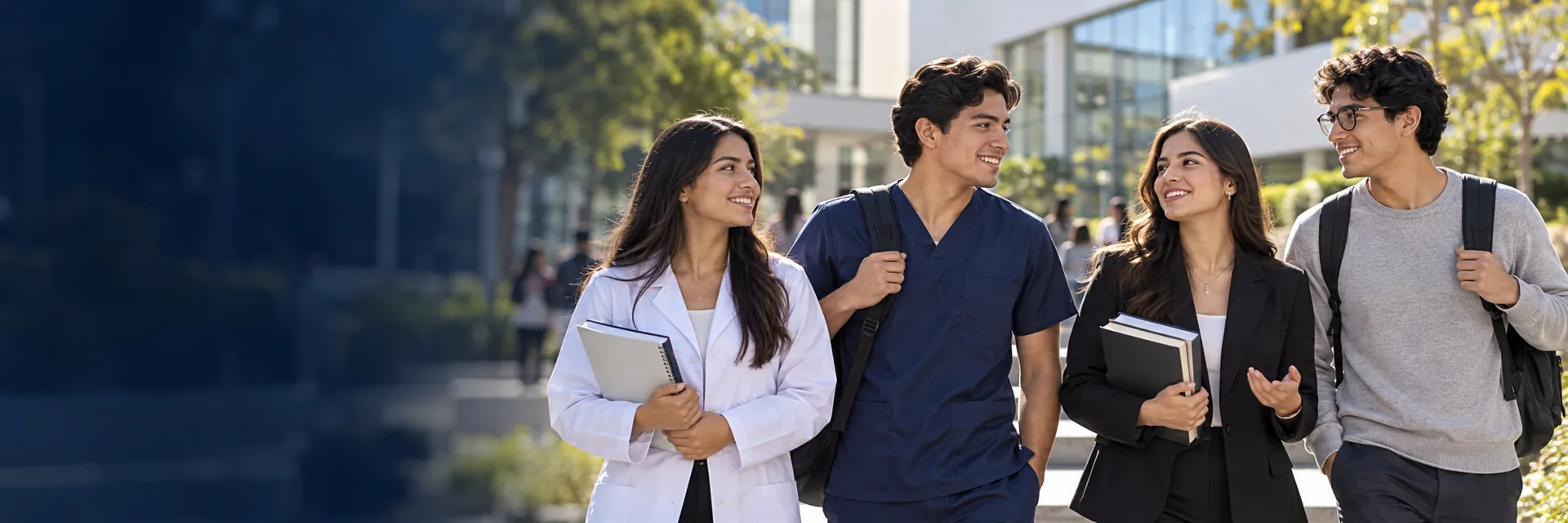 Estudiantes de distintas carreras en un entorno universitario, imagen ilustrativa